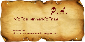 Pécs Annamária névjegykártya